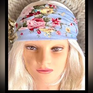 🌸FLORAL DOUBLE TWIST COTTON FABRIC WIDE HEADBAND🌸 NWOT